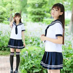 Японские/корейские костюмы моряка школьные костюмы для милых девушек студенческий хор представление школьная Униформа с длинным рукавом