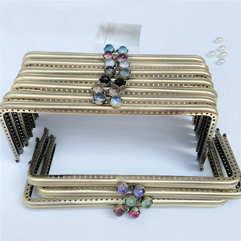 8 Inch Antique Bronze Metal Clutch Purse Frames in Bag Parts