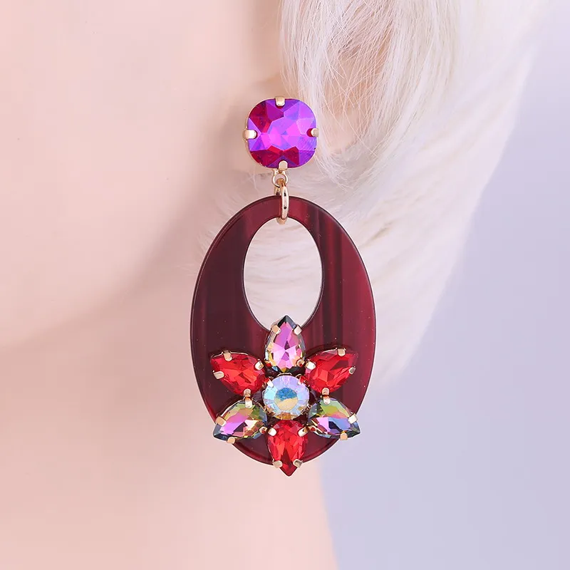 Earrings Dark Red
