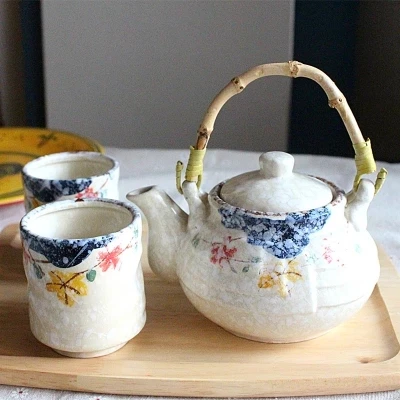 

Ceramic teapot snowflake hand-painted teapot to 2 cups set Free shipping