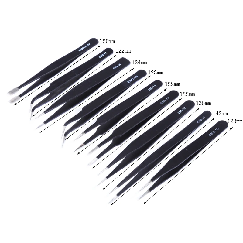 Precision Tweezers ESD Precision Tweezers Pinzas Penseta Anti Static Stainless Steel Tweezers for Electronics Repair Tools precision tweezers esd anti static tweezers