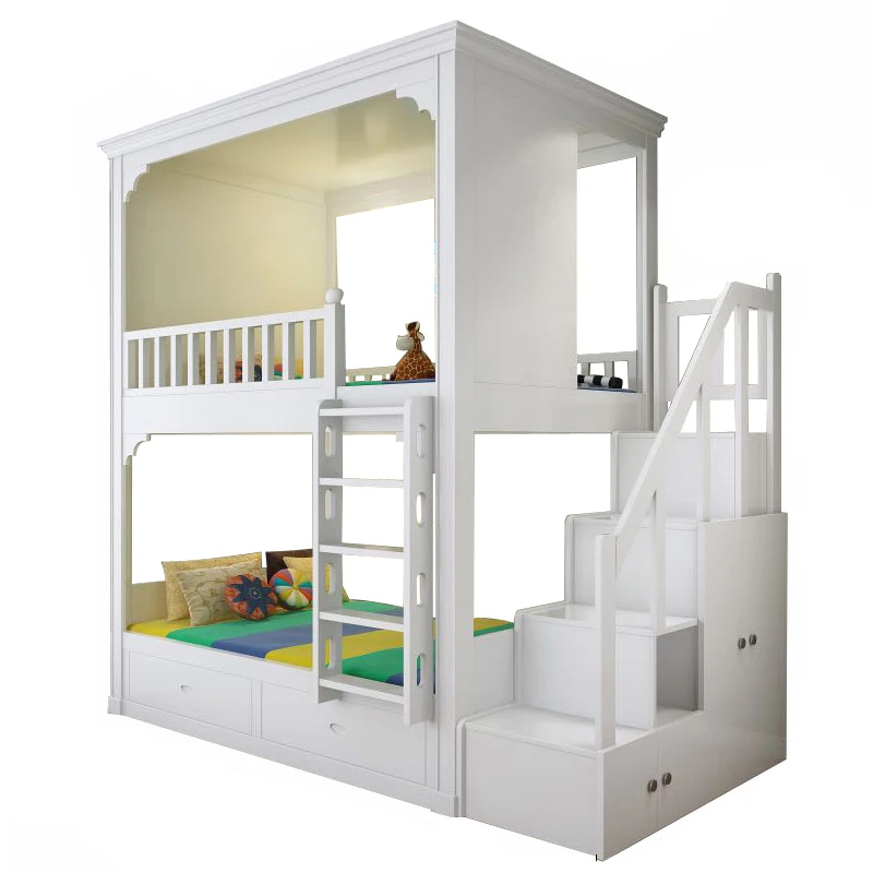 Кровать для детей мальчиков с лестницей шкаф двуспальная кровать