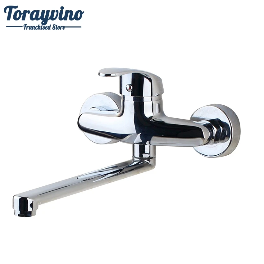 

Torayvino Bathroom Faucets Chrome Finished 360 Swivel Single Handle Faucet Wash Basin Mixer Sink Tap Power Wall Mounted Faucet