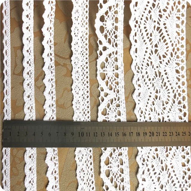 5 Meter/roll White Lace Trim Cotton Embroidered Lace Ribbon  Crochet Lace Fabric DIY Handmade Craft Clothes Sewing Accessories 4