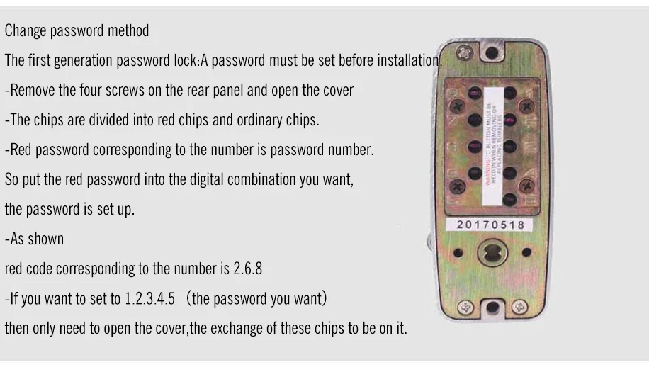 Password Door Locks Keyless Security Zinc Alloy Waterproof Lock with Digital Machinery Code Keypad for School Dormitory Home  (16)