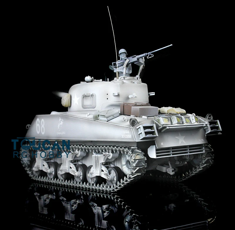 Зимние цвета снега 2,4 Ghz HengLong 1/16 масштаб M4A3 Шерман РТР р/у Танк модернизированная металлическая Версия треков звездочки направляющие колеса 3898