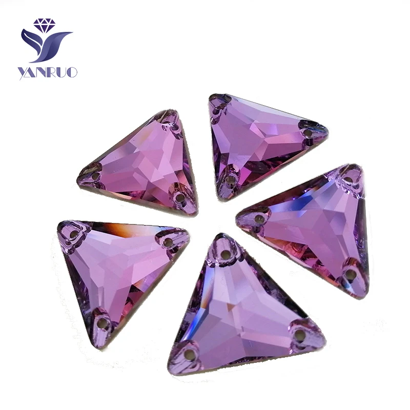 YANRUO 3270 Triangle All Color Sew On Stones Glass Crystals Rhinestones Best Quality Gems Stones For Clothing 