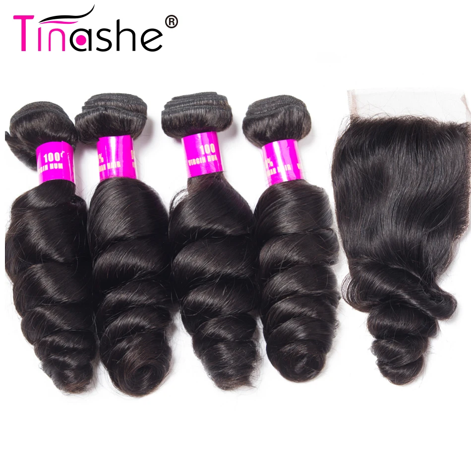 

Tinashe Hair Brazilian Hair Weave Bundles Body Wave Bundles with Closure Remy Human Hair Loose Wave Bundles With Closure