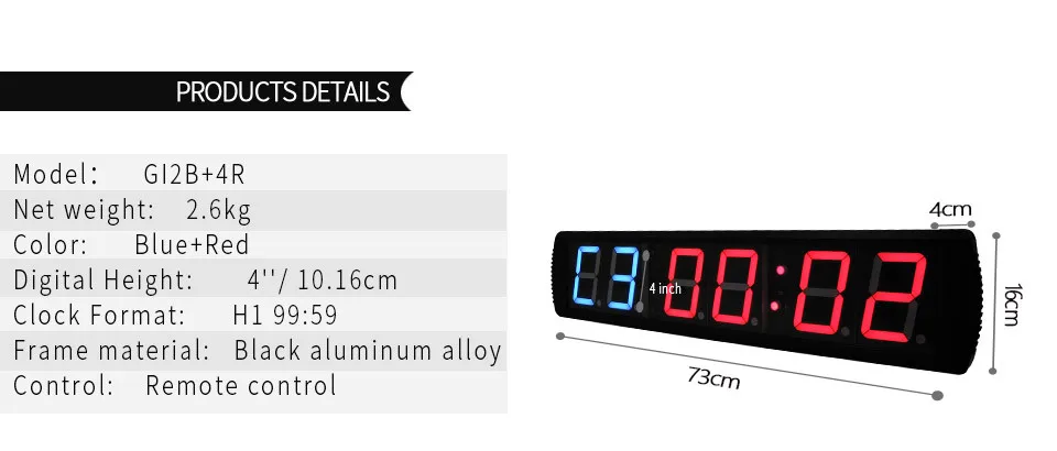 4 дюйма тренажерный зал Кроссфит таймер светодиодный интервал таймер тренировка время и время отдыха чередование обратного отсчета в качестве секундомера