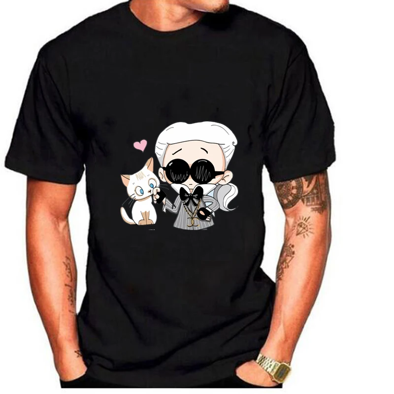 

Karl Lagerfeld Short Sleeve White Tee T-Shirt Cotton Women/Men Fashion Tshirts