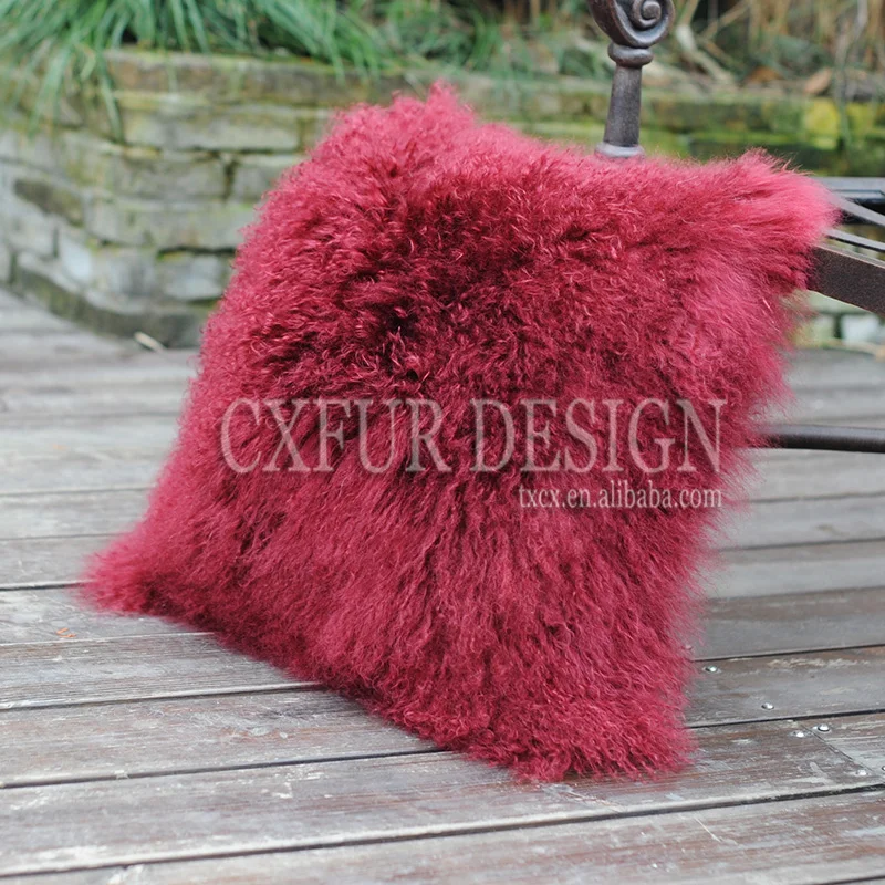 CX-D-04Y, Индивидуальный размер, монгольский овечий мех, мех, декоративная диванная подушка, наволочки~ Прямая