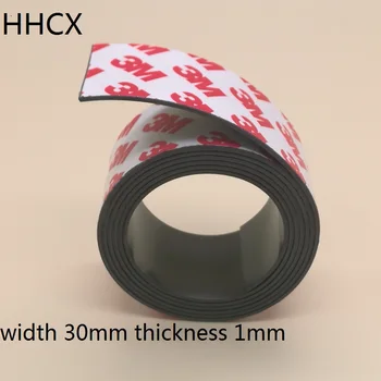 

1Meter Rubber Magnet 30*1 mm 3M self Adhesive Flexible Magnetic Strip Rubber Magnet Tape width 30mm thickness 1mm 30mm x 1mm