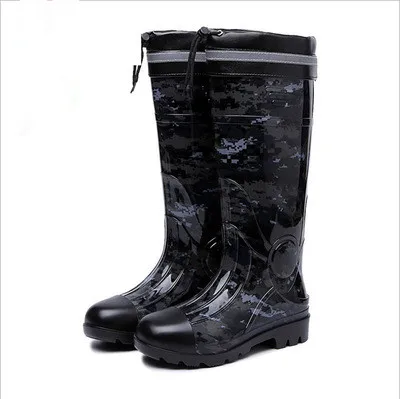 

NEW PVC camouflage rubber low Heels Non-slip men Rain Boots Mid-calf Male water Rainboots shoes Waterproof work Water Shoes