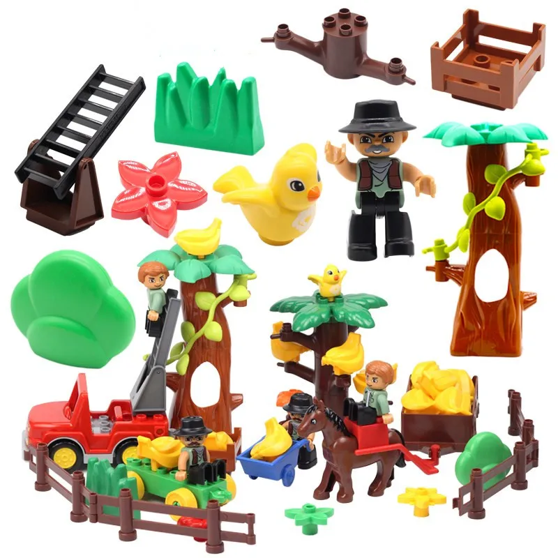 

Animal car Big Building Blocks Figures Hunter Accessories Compatible with Duplo Figure Set Bricks Children Baby Toys DIY Gift