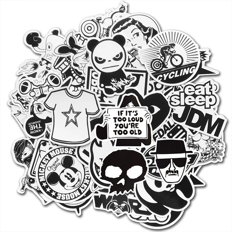50 шт. модная черная белая наклейка s Виниловая наклейка для обозначения допинга граффити Бомба наклейка пакет скейтборд багаж ноутбук мото велосипед гитара автомобиль