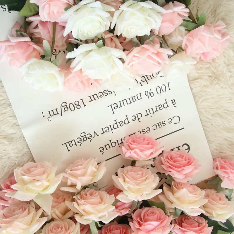 10 teile/los Decor Rose Künstliche Blumen Silk Blumen Floral Latex Real Touch Rose Hochzeit Bouquet Home Party Design Blumen