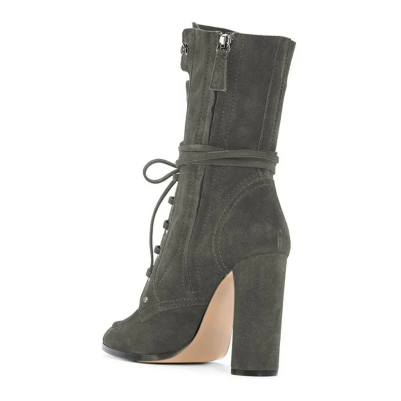 dark_grey_buckle_chunky_heel_boots_suede_lace_up_round_toe_booties04_1