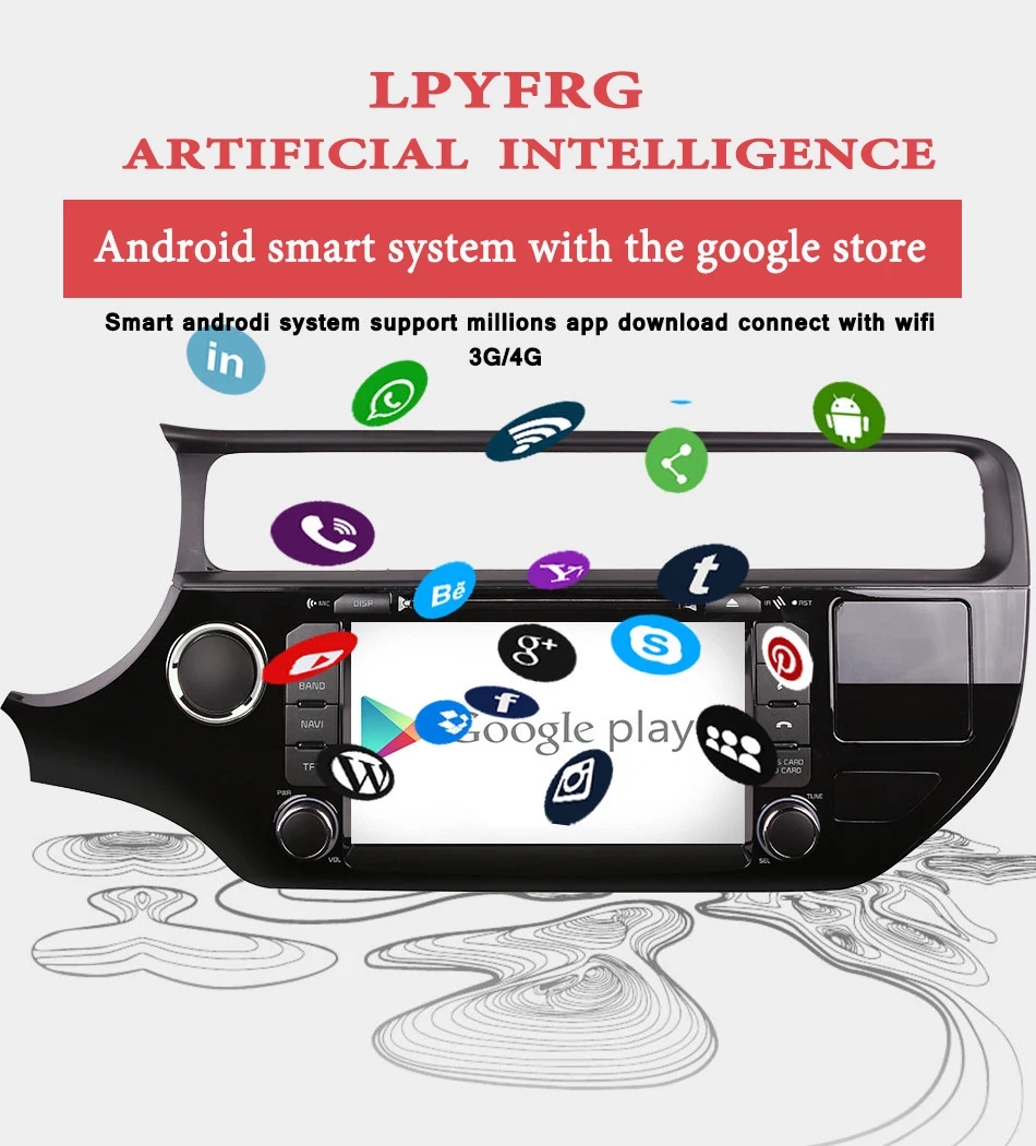 Sale 4G RAM Android 9.0 Car dvd gps player for Kia rio k3 2015 2016 in dash dashboard radio video player+Aux 1024*600 Resolution 4