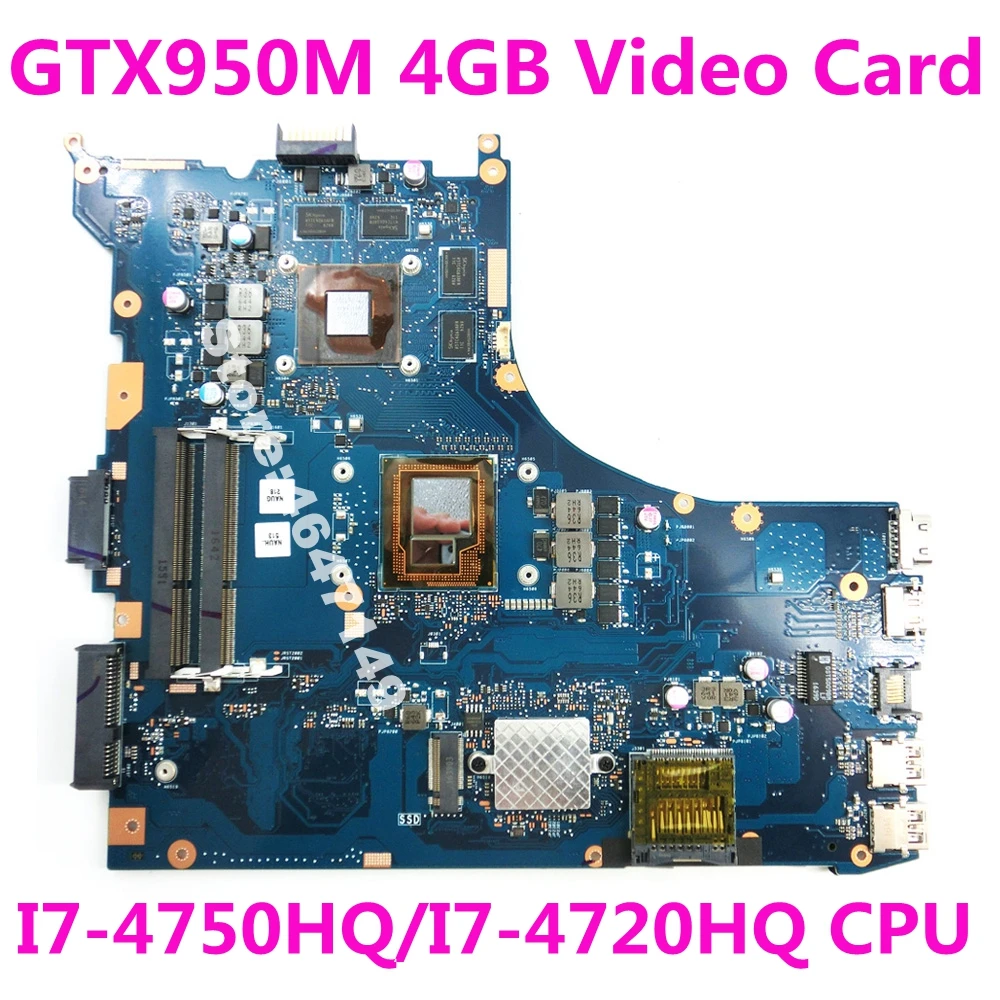 Best Price GL552JX I7-4750/4720HQ CPU GTX950M 4GB Video memory Mainboard For ASUS ROG GL552JX ZX50J GL552J GL552 Laptop Motherboard Test ok