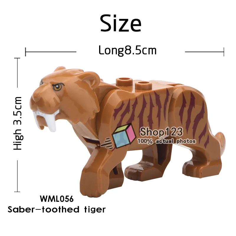 

Single Sale Victor Creed Tiger Giraffe Gorilla Bear Sharks Pather Cow Action Figures Building Blocks Toys For Children