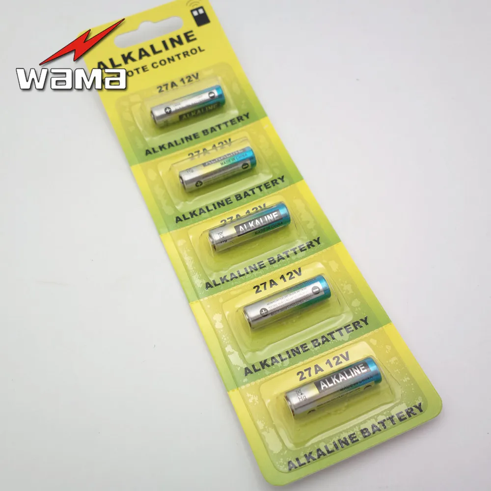 5 шт. щелочные аккумуляторные батареи Wama 27A A27 12 В|dry battery|alkaline batterya27 12v |