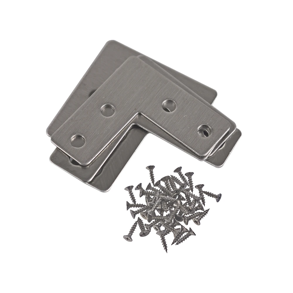 10 Pieces Stainless Steel 40 x 40mm Silver T Shape Brace Brackets Mending Plates Repair Fixing Joining Match with Screws | Обустройство