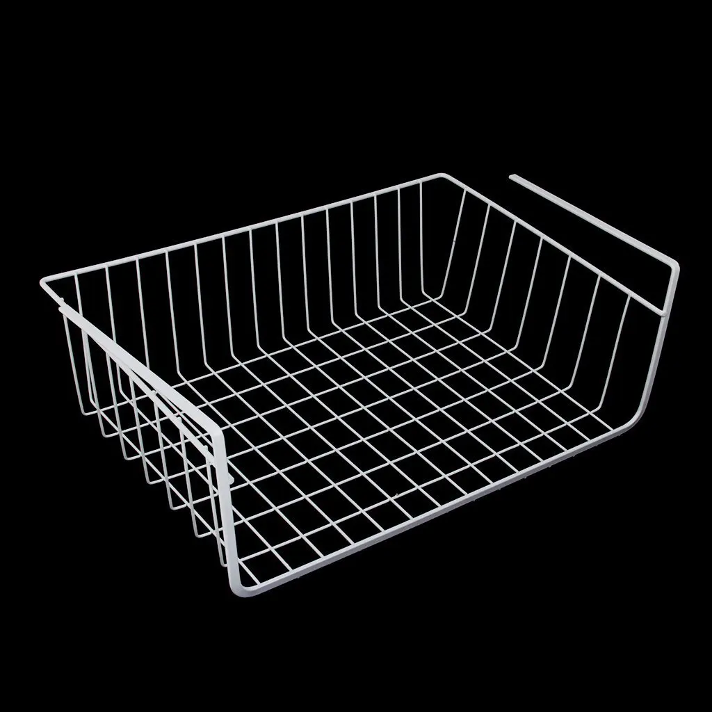 cheap White Storage Space Under Shelf Basket For Storage Bookcase Closet Kitchen