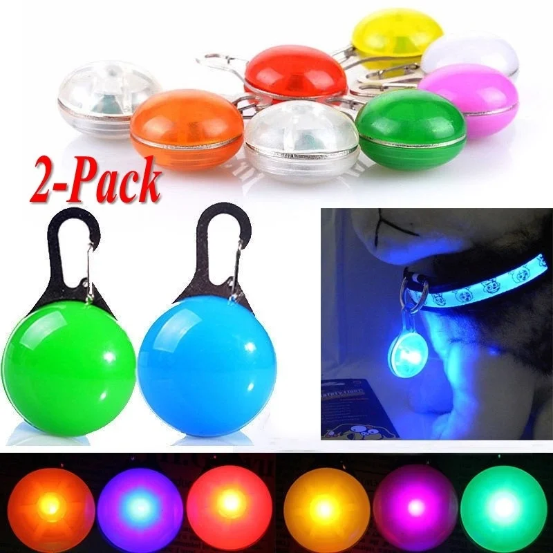 

Hoomall 2 Pc Pet Dog Puppy LED Night Safety Flashing Collar Light Push Button Switch Fascinating Pendant Led Dog Collar