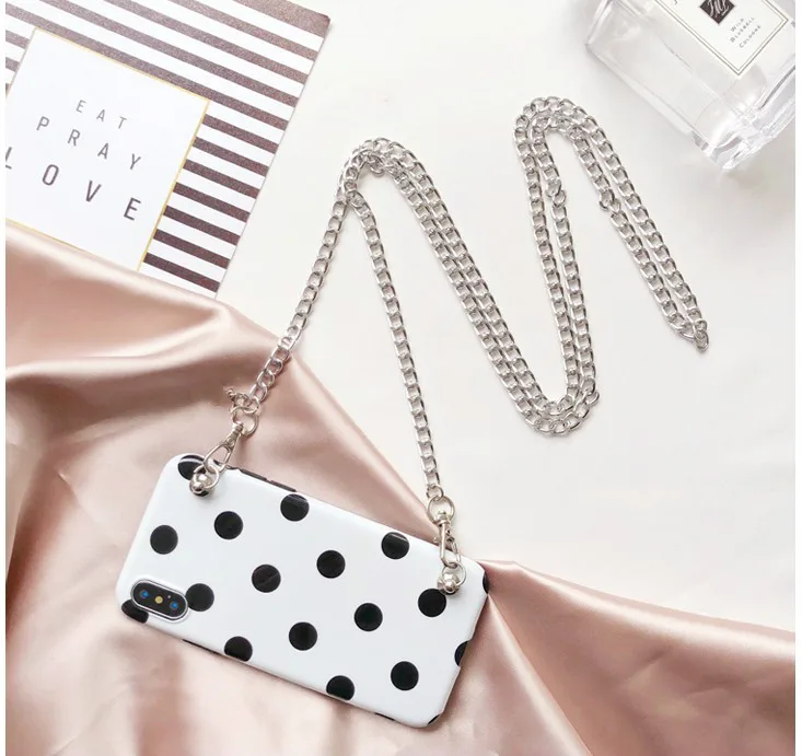

S10e note10 note9 note8 s9 s8 s10 plus Simple wave point hair ball Messenger strap case for iphone XS MAX Cover X XR 7 6s 8 plus