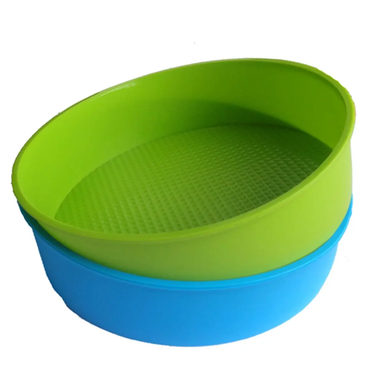 Лидер продаж Силиконовый формы для выпечки 26 см/10 дюймов круглый форма торта противень синий и зеленый цвета случайный