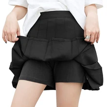 Плиссированные мини-юбки, черные, белые, повседневные, японские, студенческие, винтажные юбки, корейские, весна-лето, юбки с высокой талией, XL, хлопок, Harajuku, Xs