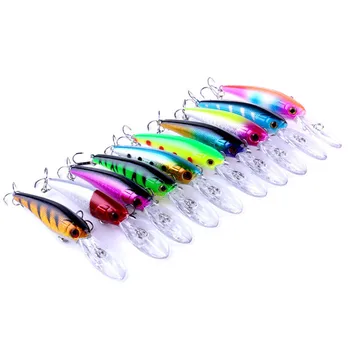 

2018 Lot 10Pcs Minnow Fishing Lures Bass CrankBait Crank Bait Tackle Hooks Safety & Survival Z914