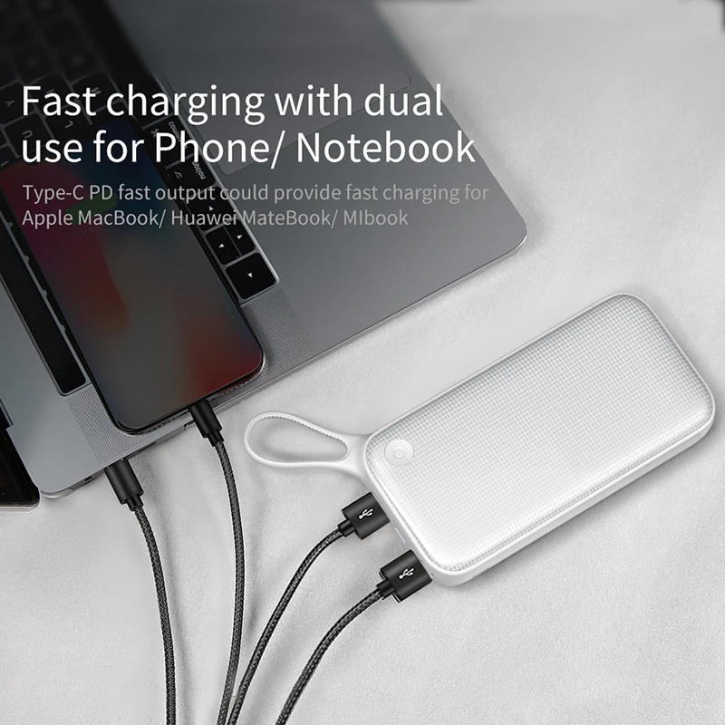Baseus 20000mAh Quick Charge 3.0 External Power Bank Dual QC3.0 + 18W Type-C PD Fast Charging External Battery Charger Powerbank