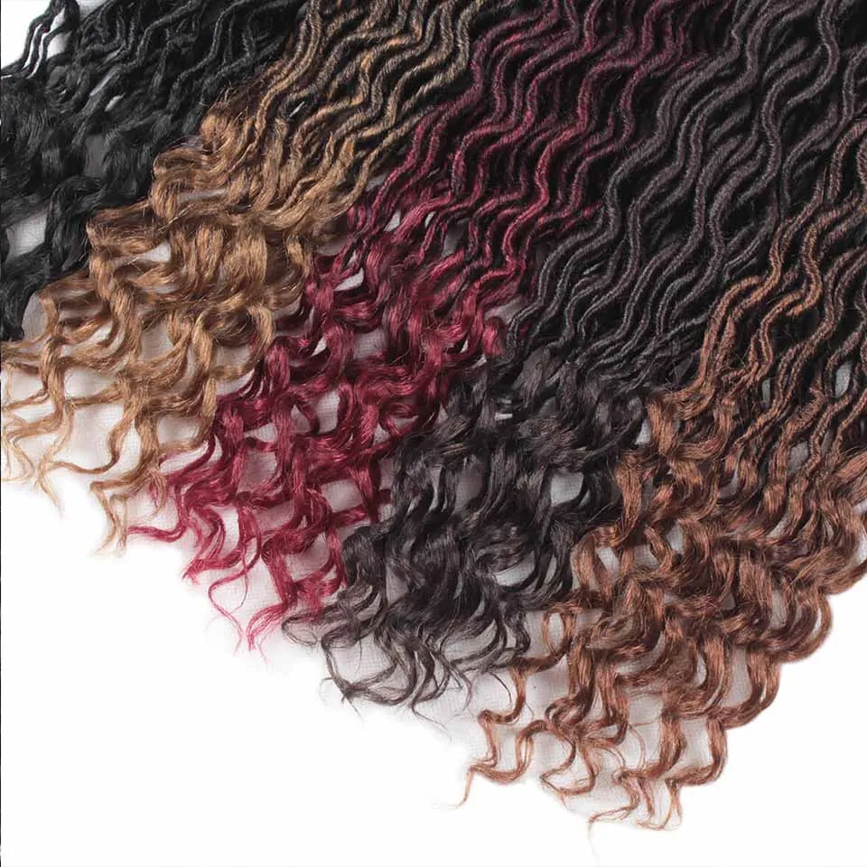 Xtrend Synthetic Crochet Braids Faux Locs Curly Crotchet Hair Extensions Meche Dreads 18inch Goddess 1 to 10 Packs