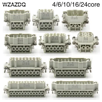 4/6/10/16/24 Core Heavy-Duty Connector HDC-เขาหัวต่อตัวผู้และ Fe หัวต่อตัวผู้16A500v ปลั๊ก Core 1