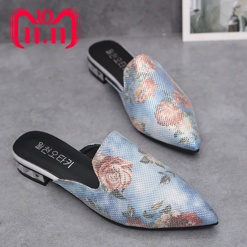 Moxxy Luxury Embroidered Flats Mules Lady Slippers Women Blue Satin Slip On Pointed Toe Outdoor Slipper Mules Shoes Woman Slides Moxxy Luxury Embroidered Flats Mules Lady Slippers Women Blue Satin Slip On Pointed Toe Outdoor Slipper Mules Shoes Woman Slides