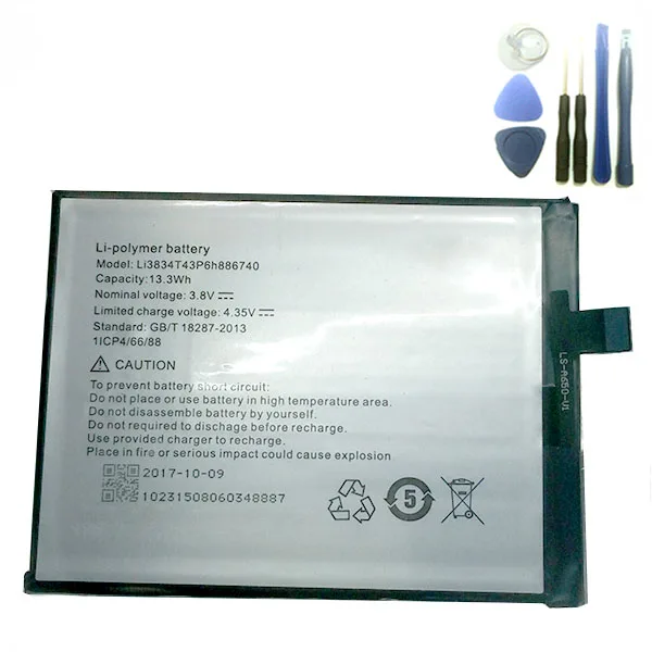 

3500mAh Li3834T43P6H886740 Battery for UMI EMAX / UMI IRON For TCL TliS600 3N I718M M2U M2L M2M Phone battery WIth Free TOOLS