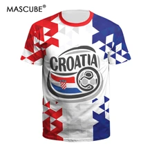 MASCUBE летние топы для мужчин и женщин Croatia Team Футболки с круглым вырезом короткий рукав Топ фанаты футбольного Кубка