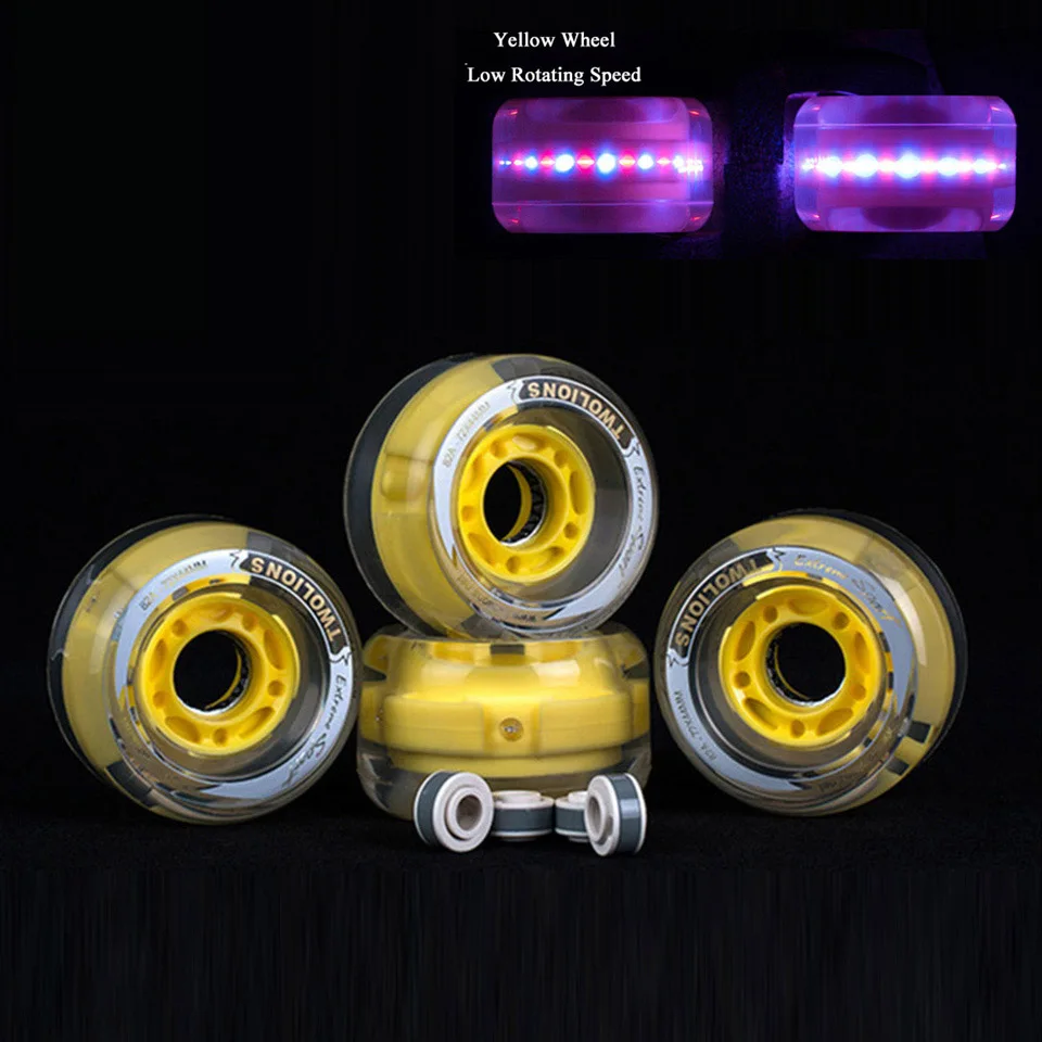 72*44 мм фрилайн-скейты колеса со светодиодной 82A высокое качество Дрифт скейт Родас PU лонгборд колеса для роликовых высокое с пенным наполнителем с колеса 4 шт./компл. K012