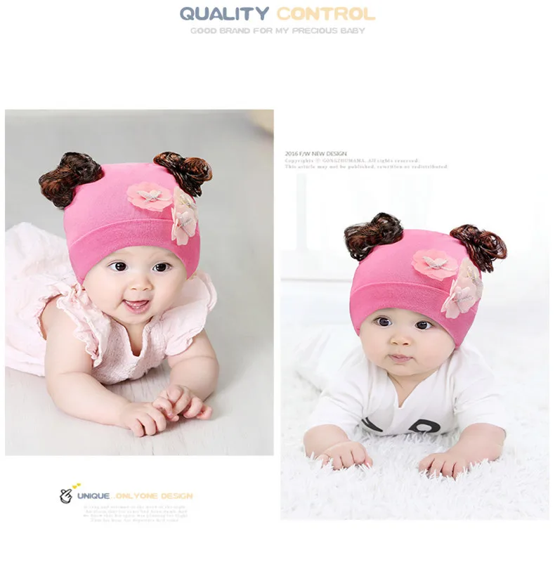 2018 New Autumn And Winter Gods Bear Baby Wig Hat Female Curly Hat Baby Cap Princess Hat Comfortable Hat ACI95 (9)