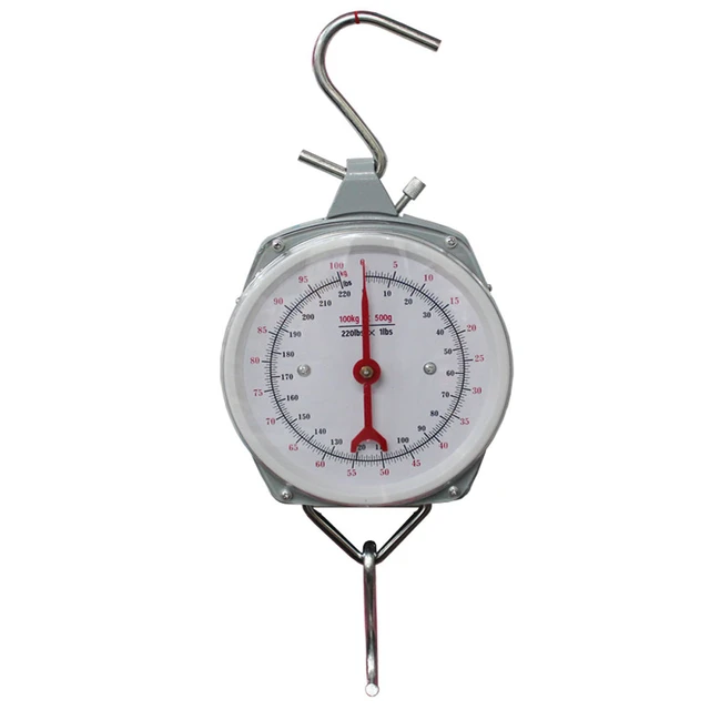 Hanging Scales 100kg 220lbs Capacity Fishing Hunting Scale Alloy Mechanical  With 2 Hooks - Measuring Tools - AliExpress