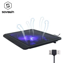 12 14 polegadas notebook cooler 5v usb portátil externo almofada de refrigeração suporte magro 140mm led grande alta velocidade silencioso ventilador metal painel(China)