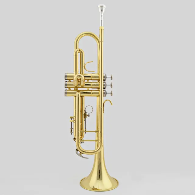 Cheap Free shipping Bb Flat trumpet with Professional trumpet mouthpiece Hard case Brass wind instruments trompete,trompeta,corneta
