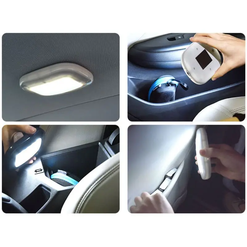 Универсальный Автомобильный USB Перезаряжаемый светодиодный светильник для чтения, лампа для внутренней крыши, магнитный Ночной светильник, автомобильный потолочный светильник