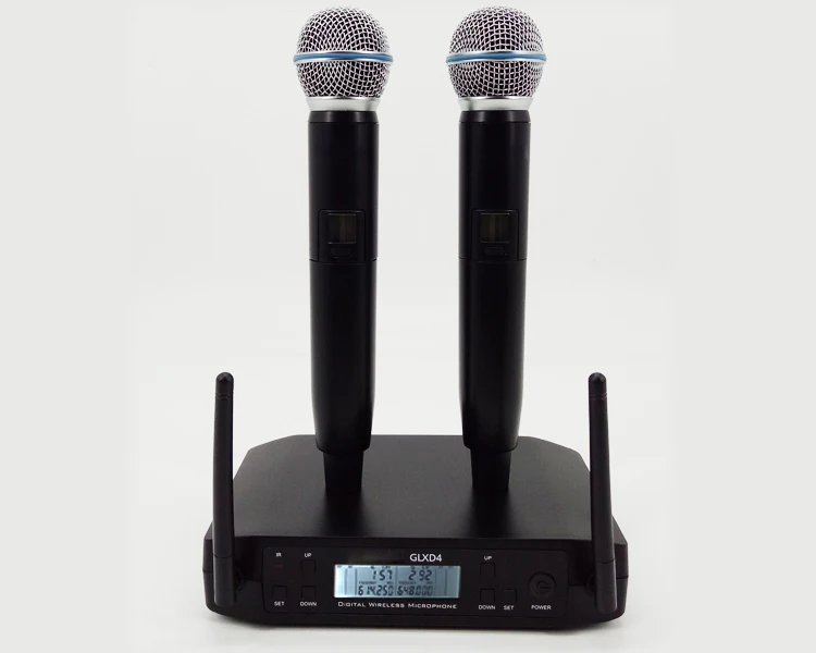 

SOM GLXD4 High Quality Professional Dual Wireless Microphone System stage performances Dynamic 2 Channel 2 Handhelds