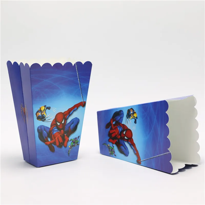 

6pcs/lot High Quality spiderman cartoon theme kids birthday decoration popcorn/candy/food movie box/cup event party supplies
