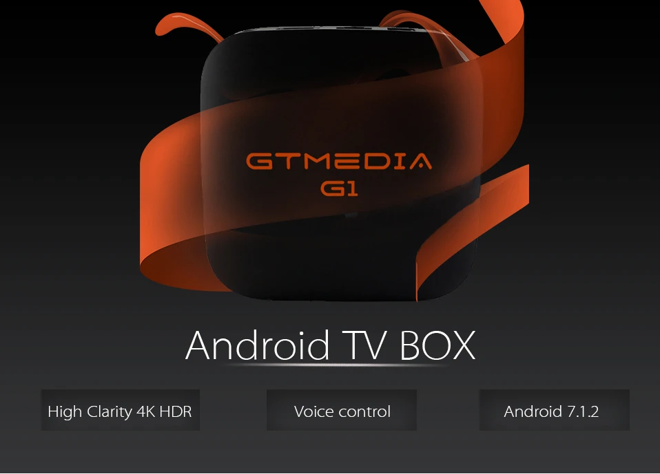 Оригинальная глобальная GTMEDIA G1 Смарт ТВ коробка 4K H.265 Android ТВ 7,1 со сверхвысоким разрешением Ultra HD, 1Гб 8Гб WI-FI Google Cast IPTV Set-top Box Media Player