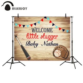 

Allenjoy vinyl photographic background Bamboo flag baseball Party birthday welcome backdrop photocall professional customize