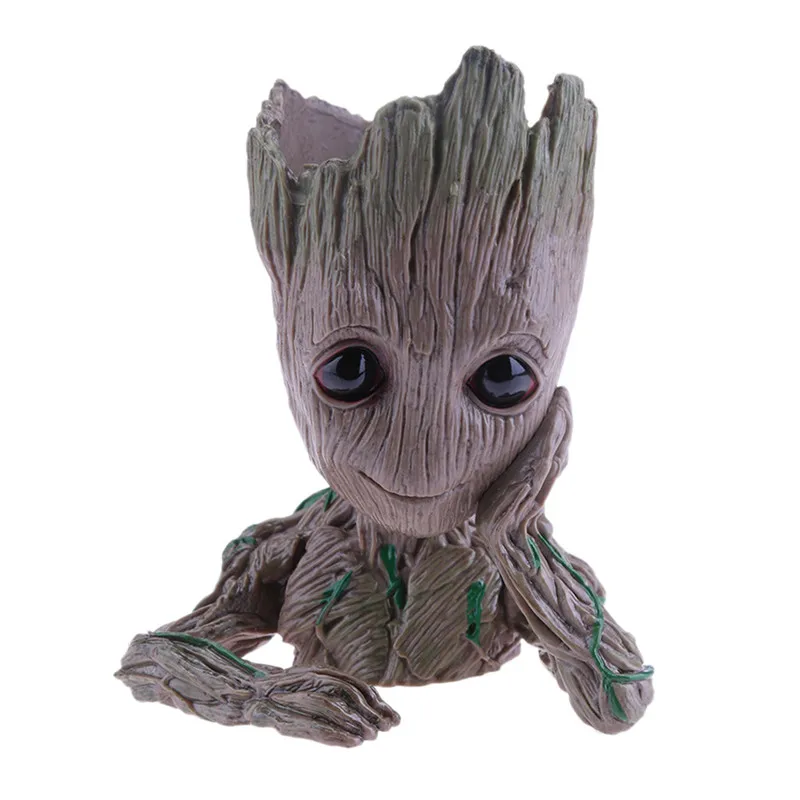Винил Baby Groot Горшок Ручка Горшок Растения Цветочный Горшок Симпатичные Фигурки Игрушки для Детей