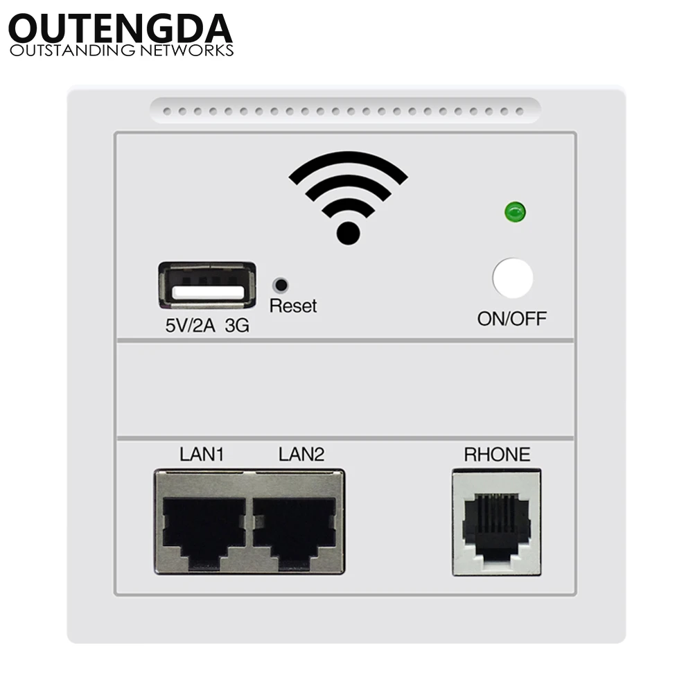 OUTENGDA in Wall AP for smart Hotel Embedded Access Point Wi-Fi Wireless POE Supported Wireless Router Repeater White/Champagne OUTENGDA in Wall AP for smart Hotel Embedded Access Point Wi-Fi Wireless POE Supported Wireless Router Repeater White/Champagne